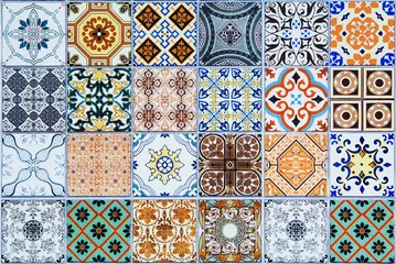 Keuken foto achterwand Portugese tegeltjes keramische tegels patronen uit Portugal.