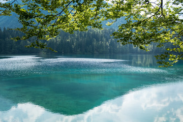 Fusine lake panorama at summer