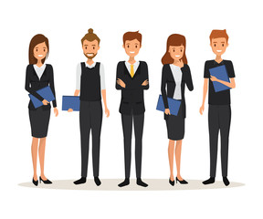 Obraz premium Business people team work concept. Illustration vector of flat design.