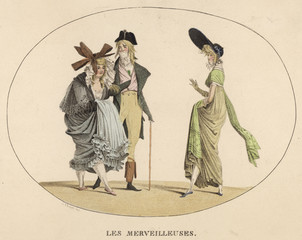 Fototapeta na wymiar French Merveilleuses. Date: 1794