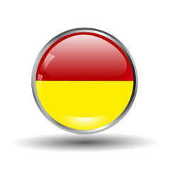 Volume round glass button red yellow