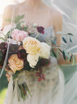 Bride holding bouquet 