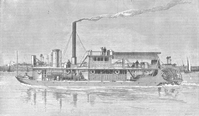 Nile Paddle Steamer. Date: 1886