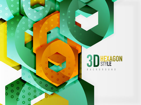 Vector 3d hexagon background