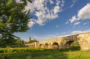 Ancient Roman bridge in Salamanca, Spain