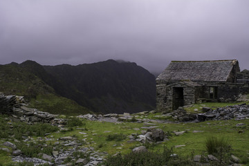 Dubs hut Bothy with haystacks. What was once a miners hut for the Honister slate mine is now a Bothy for those mountain goers to seek shelter in the good bad and ugly weather.