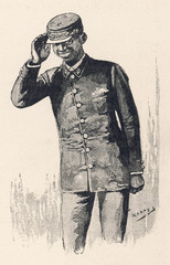 Attendant Salutes. Date: 1888
