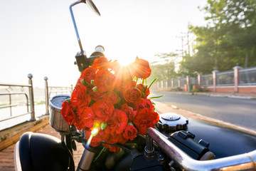 Motorcycle and flowers concept
