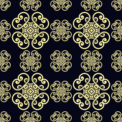 Seamless vintage wallpaper pattern. Ornamental decorative background. Vector template can be used for design of wallpaper, fabric, oilcloth, textile, wrapping paper and other design