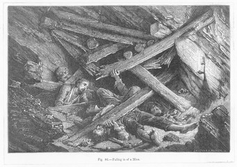 Coal Mine - a Fall-In. Date: 1869