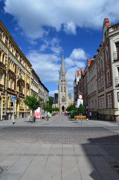 Ulica Mariacka w Katowicach/Mariacka Street in Katowice, Silesia, Poland