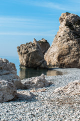 Beach. Bay of Aphrodite. paphos cyprus
