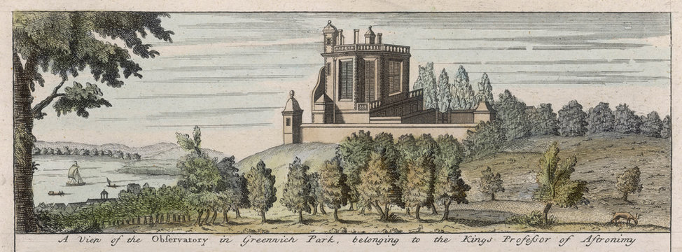 Greenwich Observatory. Date: Circa 1750