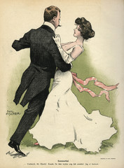 Danish Couple 1902. Date: 1902 - obrazy, fototapety, plakaty
