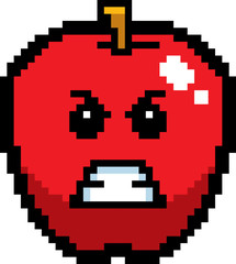 Obraz premium Angry 8-Bit Cartoon Apple