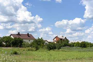 Beautiful Countryside Landscape  in Urkraine on a Cloudy Day 