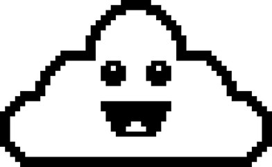 Smiling 8-Bit Cartoon Cloud