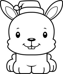 Fototapeta na wymiar Cartoon Smiling Xmas Bunny