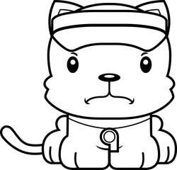 Cartoon Angry Lifeguard Kitten