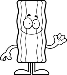Cartoon Bacon Strip Waving