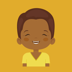 Fototapeta premium Dark skin little boy laughing facial expression