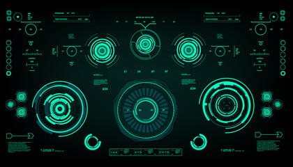 Futuristic virtual graphic touch user interface, HUD
