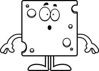 Naklejka premium Surprised Cartoon Swiss Cheese