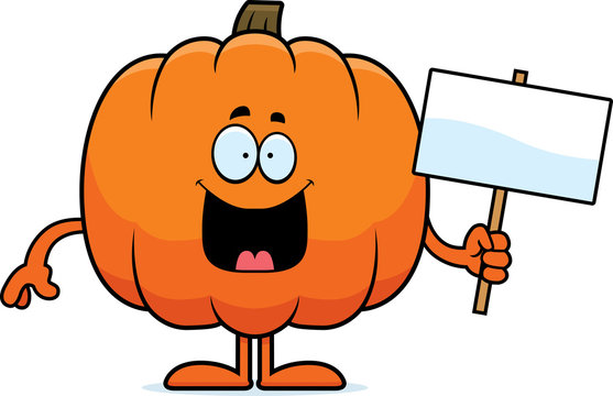 Cartoon Pumpkin Sign
