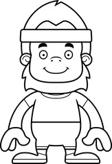 Cartoon Smiling Fitness Sasquatch