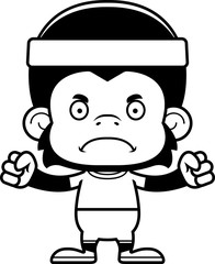 Cartoon Angry Fitness Chimpanzee