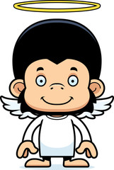 Obraz premium Cartoon Smiling Angel Chimpanzee