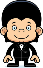 Cartoon Smiling Groom Chimpanzee