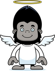 Cartoon Smiling Angel Gorilla