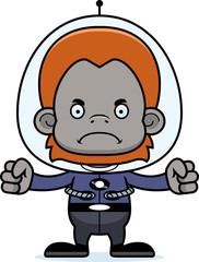Cartoon Angry Spaceman Orangutan