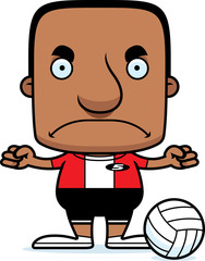Cartoon Angry Volleyball Player Man