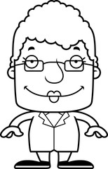 Cartoon Smiling Scientist Woman