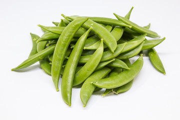 green pea (Sugar Snap Pea) on white background