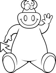 Cartoon Devil Sitting