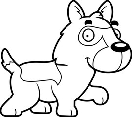 Cartoon German Shepherd Walking