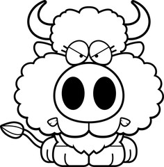 Fototapeta premium Cartoon Buffalo Angry