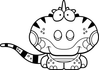 Cartoon Iguana Smiling