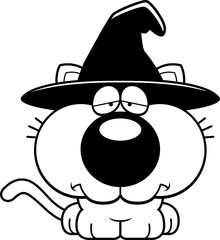 Cartoon Sad Witch Cat