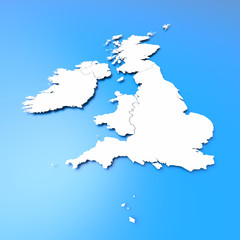 Obraz premium 3D British Isles map