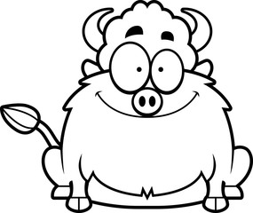 Smiling Cartoon Bison