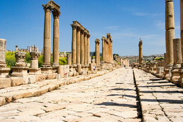 The ancient roman city of Jerash outside Amman, Jordan