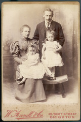 Fototapeta na wymiar Costume - Family 1890s. Date: 1890s
