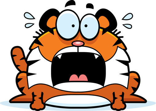 Scared Cartoon Tiger