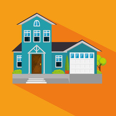 colorful cottage flat residential houses vector illustration graphic design