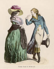 German Fashions 1780s. Date: 1780s