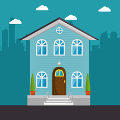Obraz na płótnie Canvas colorful cottage flat residential houses vector illustration graphic design